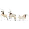 vidaXL D&eacute;coration de No&euml;l Rennes avec tra&icirc;neau 60 LED Ext&eacute;rieur Dor&eacute;