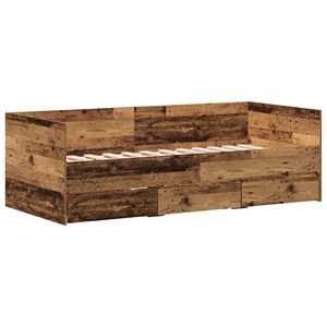 vidaXL Lit d'appoint Bois Ancien 90 x 190 cm Bois d'ing&eacute;nierie