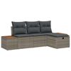 vidaXL Ensemble de canap&eacute; de jardin 4 pc Gris polyrotin