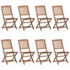 vidaXL Chaises pliables de jardin lot de 8 avec coussins Bois d'acacia