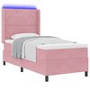 vidaXL Lit &agrave; ressorts avec matelas avec LED Rose 90 x 200 cm Velours
