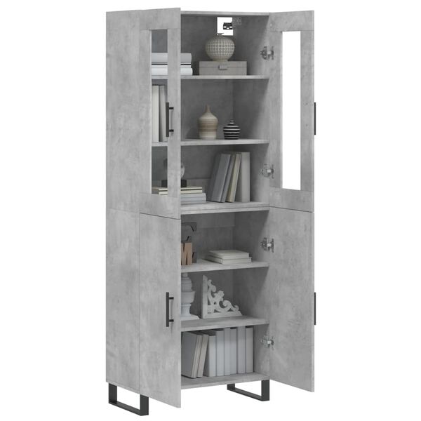 vidaXL Buffet haut Gris b&eacute;ton 69,5x34x180 cm Bois d'ing&eacute;nierie