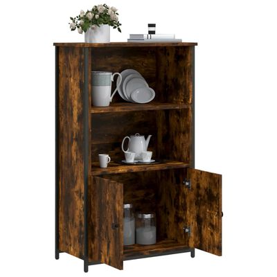 vidaXL Buffet haut chêne fumé 62x32x103,5 cm bois d'ingénierie