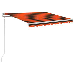 vidaXL Auvent automatique capteur de vent/LED 350x250 cm Orange/marron