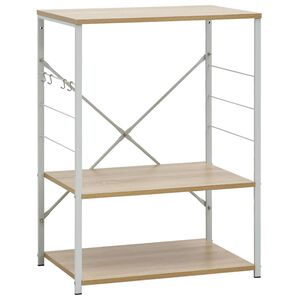 vidaXL Armoire &agrave; micro-ondes Blanc et ch&ecirc;ne 60x39,6x79,5 cm
