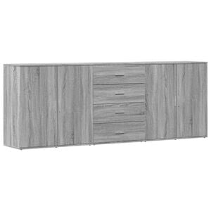 vidaXL Buffets 3 pcs Sonoma gris Bois d'ing&eacute;nierie