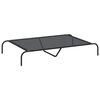 vidaXL Lit sur&eacute;lev&eacute; pour chien noir 130x80x20 cm textil&egrave;ne et acier