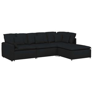 vidaXL Canap&eacute; modulable avec repose-pieds et coussins en tissu gris clair