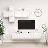 vidaXL Ensemble de meuble TV 7 pcs Blanc Bois d'ing&eacute;nierie