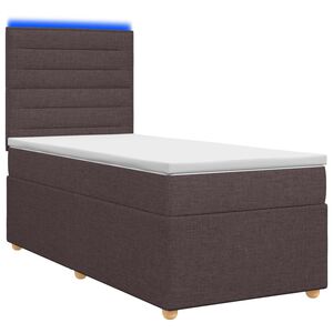 vidaXL Lit boxspring avec matelas Marron fonc&eacute; 80 x 200 cm Tissu