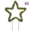 vidaXL D&eacute;coration lumineuse &eacute;toile de No&euml;l piquets 3 pcs 50 LED 29 cm