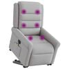 vidaXL Fauteuil inclinable de massage électrique gris nuage tissu