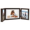 vidaXL Cadre photo d&eacute;pliable Marron fonc&eacute; 28x18 cm+2x(13x18 cm)