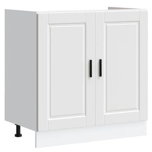 vidaXL Meuble bas pour &eacute;vier Porto blanc 80x46x81,5 cm bois ing&eacute;nierie