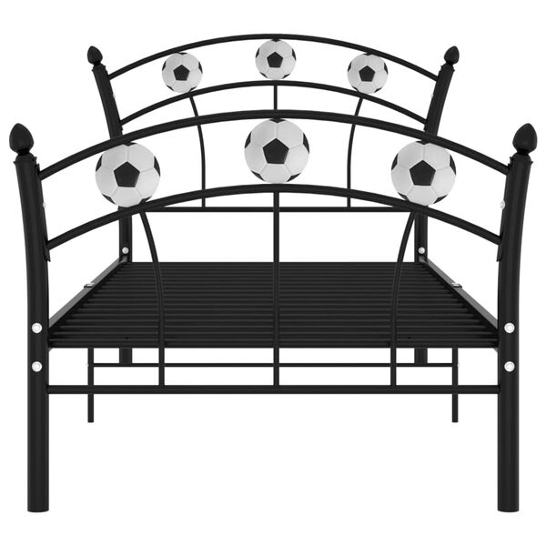 vidaXL Cadre de lit sans matelas noir métal 90x200 cm