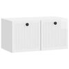 vidaXL Meuble TV mural Montage mural Blanc brillant 59,5 x 31 x 30 cm