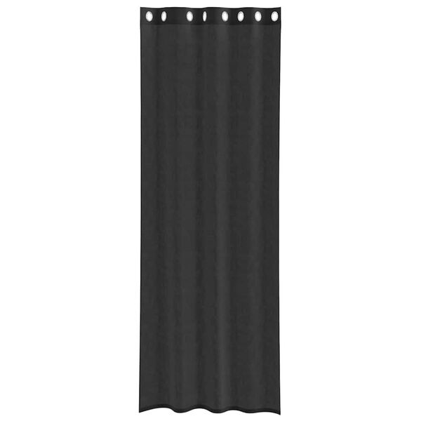 vidaXL Rideaux en voile avec œillets 2 pcs noir 140x300 cm