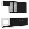 vidaXL Unit&eacute; de cuisine LYON 8 pc Ch&ecirc;ne noir Bois d'ing&eacute;nierie
