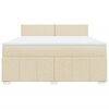vidaXL Sommier &agrave; lattes de lit avec matelas Cr&egrave;me 180x200 cm Tissu