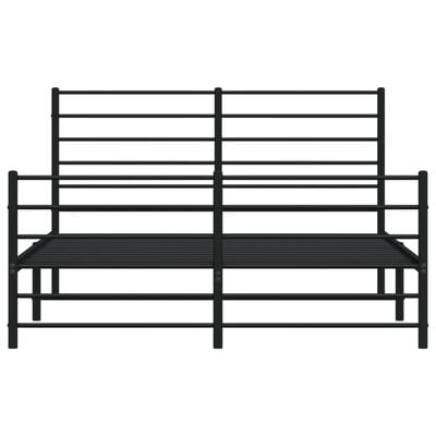 vidaXL Cadre de lit métal sans matelas avec pied de lit noir 150x200cm