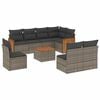 vidaXL Salon de jardin 9 pcs avec coussins gris r&eacute;sine tress&eacute;e