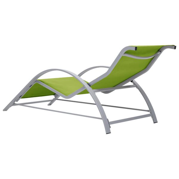 vidaXL Chaise longue textilène et aluminium vert