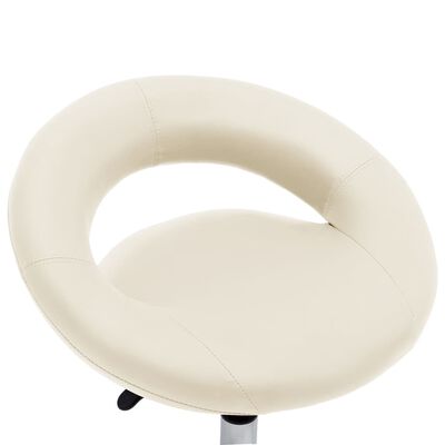 vidaXL Chaise de salle à manger pivotante Crème Similicuir