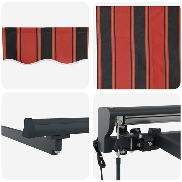 vidaXL Auvent R&eacute;tractable Orange et Noir 500 &times; 300 cm