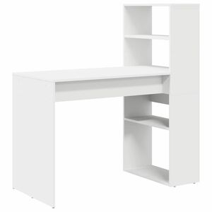 vidaXL Bureau Blanc Bois d'ing&eacute;nierie 113 x 54 x 120 cm
