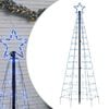 vidaXL Sapin de No&euml;l &agrave; LED avec piquets 220 LED bleu 180 cm