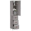 vidaXL Buffet haut Sonoma gris 34,5x34x180 cm Bois d'ing&eacute;nierie
