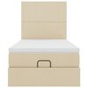vidaXL Cadre de lit ottoman avec matelas crème 80x200 cm tissu