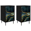 vidaXL Table de chevet WIJHE 2 pc Ch&ecirc;ne noir 36 x 33 x 61 cm