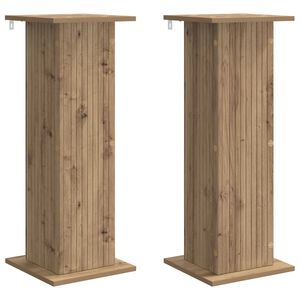 vidaXL Support de Plante 2 pi&egrave;ces Ch&ecirc;ne artisanal 30,5 x 30 x 80,5 cm
