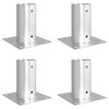 vidaXL Ancre ronde au sol 4 pc Argent&eacute; 15 x 15 x 15 cm m&eacute;tal