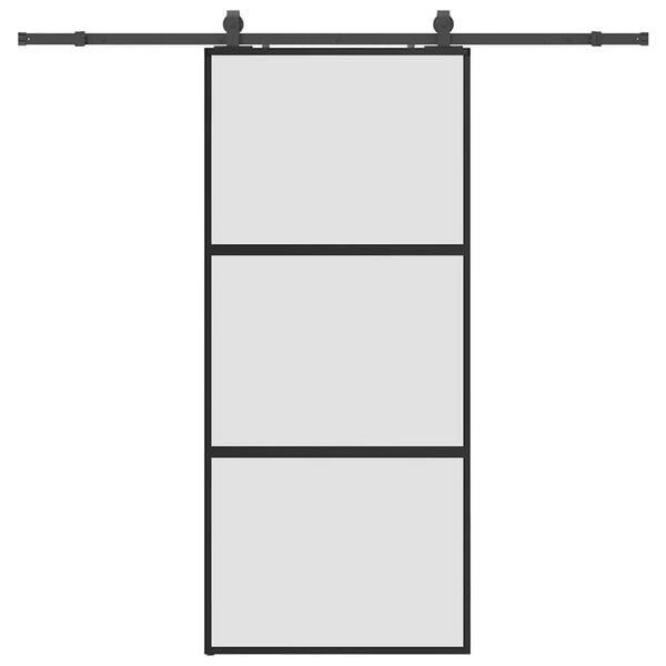vidaXL Porte coulissante avec kit de quincaillerie noir 90x205 cm