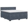 vidaXL Lit boxspring avec matelas Gris fonc&eacute; 160 x 200 cm Velours