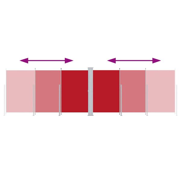 vidaXL Auvent latéral rétractable Rouge 180x600 cm