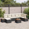 vidaXL Ensemble de canap&eacute; de jardin 8 pcs Noir Poly rotin