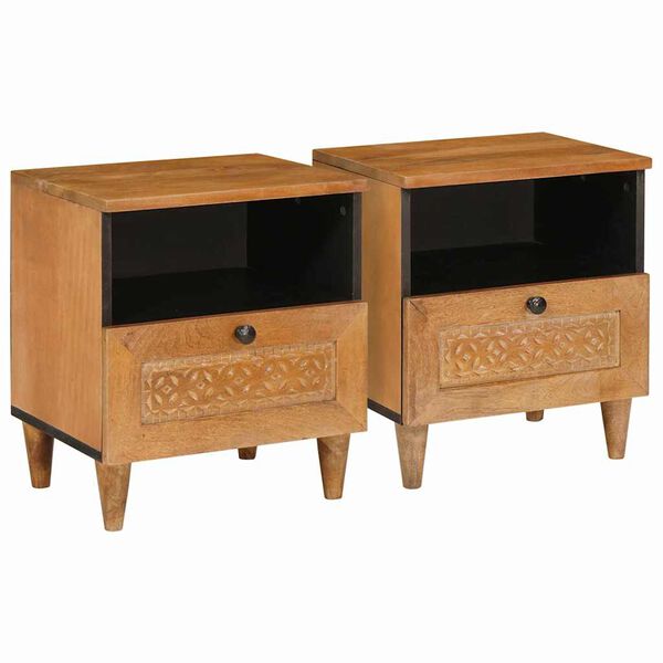 vidaXL Cabinet de chevet 2 pcs Marron Clair 40 x 33 x 46 cm