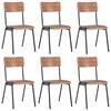 vidaXL Chaises &agrave; manger lot de 6 marron Contreplaqu&eacute;