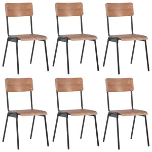 vidaXL Chaises &agrave; manger lot de 6 marron Contreplaqu&eacute;