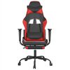vidaXL Chaise de jeu de massage avec repose-pied Noir&Rouge Similicuir