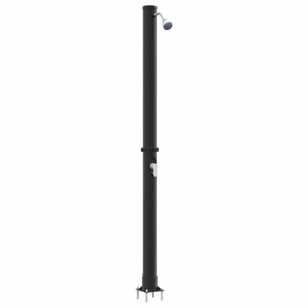 vidaXL Douche solaire extérieure Noir 217 cm PVC et aluminium