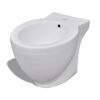 vidaXL Bidet rond C&eacute;ramique haute qualit&eacute; Blanc