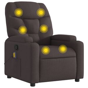 vidaXL Fauteuil de massage inclinable Marron fonc&eacute; Tissu