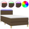 vidaXL Sommier &agrave; lattes de lit matelas et LED Marron fonc&eacute; 100x200cm