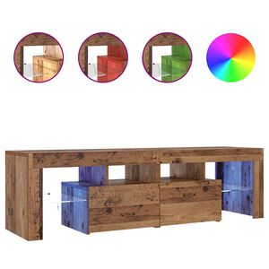 vidaXL Meuble TV avec lumi&egrave;res LED vieux bois bois d'ing&eacute;nierie