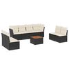 vidaXL Salon de jardin 9 pcs avec coussins noir r&eacute;sine tress&eacute;e
