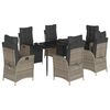 vidaXL Ensemble &agrave; manger de jardin et coussins 7 pcs gris rotin